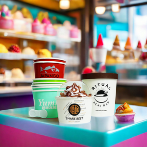 High quality disposable icecream paper cup tub beverage dessert shop ice cream paper bowl