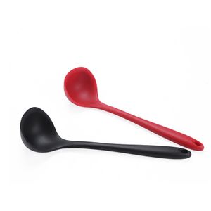 Heat-resistant Soup Spoon Silicone Cooking Tools Kitchen Utensils Silicone Kitchen Utensils Set with Wooden Handle Home Utensils