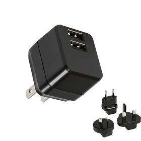 12W USB Travel Charger, 5V/2.4A Dual USB Port, Universal Charger type with EU/UK/AU plug