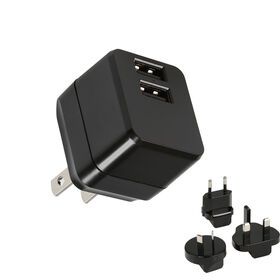 12W USB Travel Charger, 5V/2.4A Dual USB Port, Universal Charger type with EU/UK/AU plug
