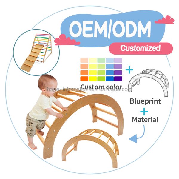 Wood Chinese Low Price Indoor Climbers Toy Wooden Climbing Structures Toys Arched Triangle Ladder