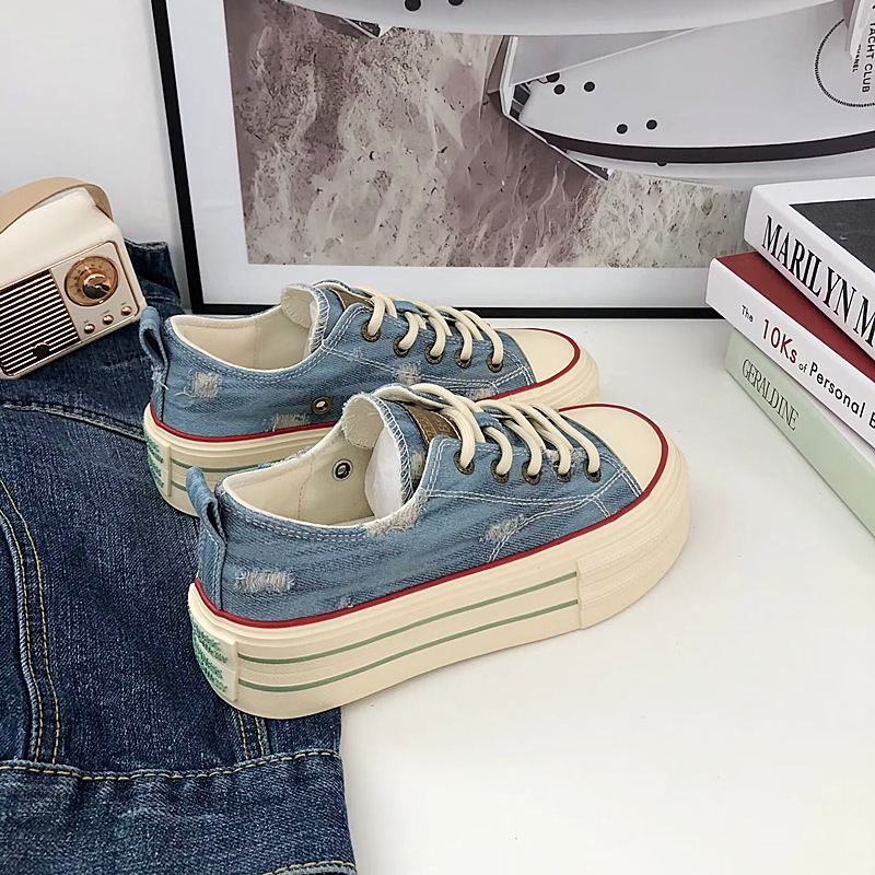 Canvas Trendy Shoes For Summer Walking Style Shoes Irregular ladies fashion platform trend shoes