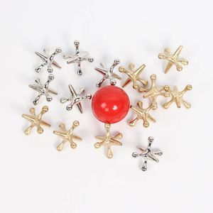 2022 New toys large ball high quality Christmas gifts  metal jack posts classic jack ball game