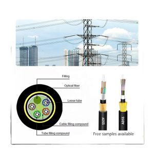 Multimode 12 24 48 96 core g652 adss fibra ptica optic fiber cable ASDD outdoor overhead fibra otica UV Resistant and Waterproof