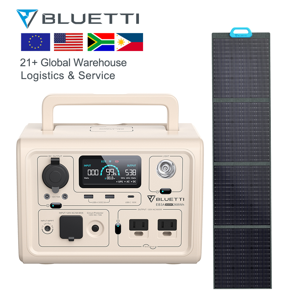 Bluetti EB3A Portable Power Station With PV120 Solar Panel  Power Station