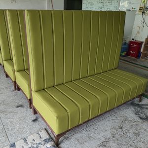 Hendry Customized Italian Cafe Restaurant Hotel Retro Style 2 Seat Green Leather Lounge Dining Bench Seat Sofa Booth Seating