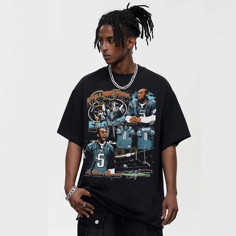 Men 280G 100% cotton running t shirt undershirts clothing screen printing plus size men's T shirts