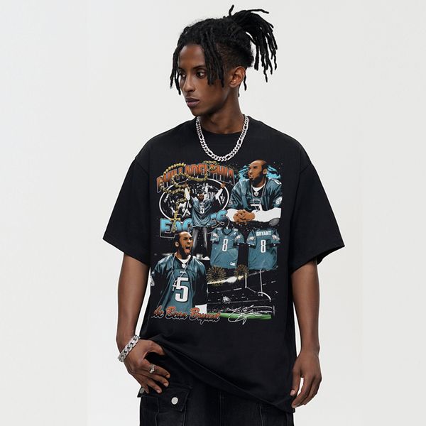 Men 280G 100% cotton running t shirt undershirts clothing screen printing plus size men's T shirts