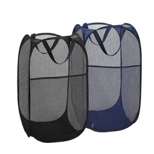 Wholesale Customizable Foldable Mesh Laundry Basket Dry Polyester Clothing Storage Hamper Eco-Friendly with Custom Logo