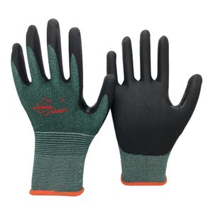 SRsafety 18 Gauge ANSI A2 Anti-cut Gloves Custom Microfoam Nitrile Coated Gloves Industrial Guantes de Seguridad