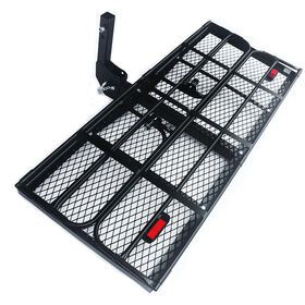 Hitch Mount Cargo carrier 60" x 24.4" x 13.8" Folding Cargo rack Rear Hitch tray Luggage Basket With 500 LB Capacity Fits 2" Rec
