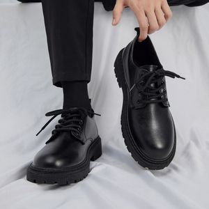 Men's Shoes New Men's Leather Shoes in Summer Korean Versatile Platform Casual Sneakers Trendy Shoes