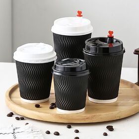 Paper Cup Wholesale Compostable Paper Coffee Cups Restaurant Eco Friendly Ripple Wall Paper Coffee Cup With Lids