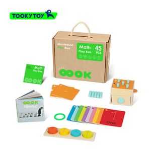 Montessori Math Play Set wooden Sensory Fraction Puzzle Geometry Number Learning Educational Box for Kids