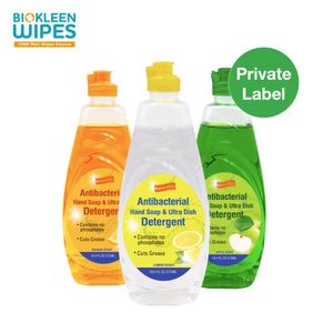 Biokleen Custom OEM USDA Dish Wash Soap Liquid 573ML Apple Scent Dishwashing Liquid Detergent Cleaner for Multipurpose