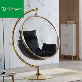 Modern trendy design hanging Acrylic bubble swing chairs with cushions