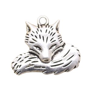 Charms wolf tail fox 24x28mm Tibetan Silver Color Pendants Antique Jewelry Making DIY Handmade Craft