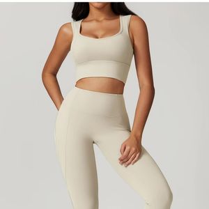 Woman's  Gym 2 Piece Open Back Fitness Active Wear Sculpt Bum Workout Yoga Sets For Women