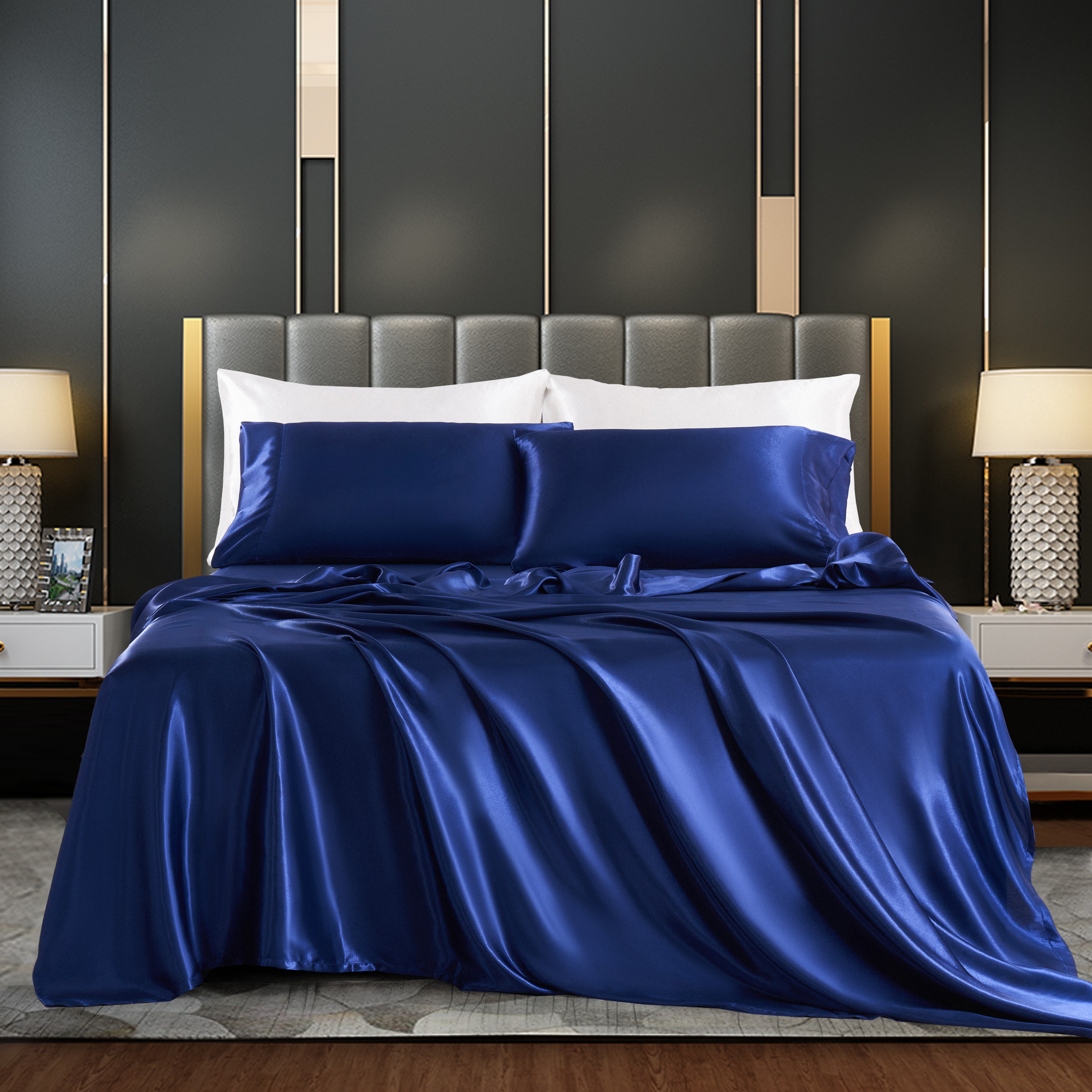 Factory direct sales 100% polyester fiber solid color bedding set polyester flat sheet color containing butyl fitted sheet