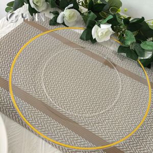 Bulk of 100 Round 13" Clear Plastic Charger Plates Decor Plates Dinner Plates with Stylish Gold Rim for Parties and Events