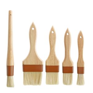 Boar Pastry Brush Wooden Handle Heat Resistant Bristle Basting Oil Brush Marinade Kitchen Cooking Baking Barbecue Pastry  Tool