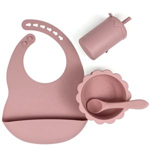 Baby Silicone Bowl Feeding Tableware Spoon Safe Toddler Waterproof Baby Bowl ChildrenTableware Silicone Plate Set Dishes Kitchen