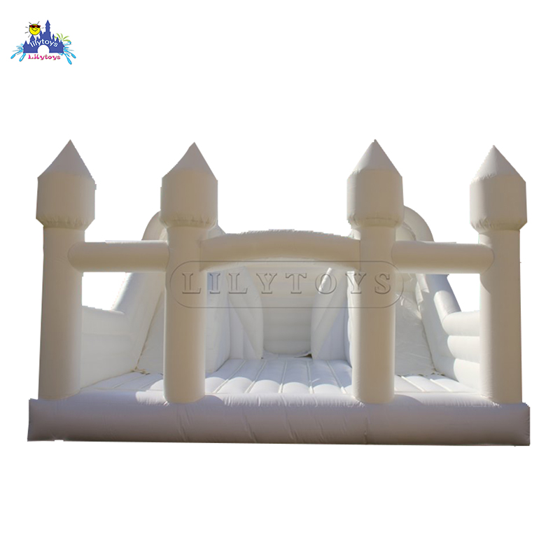 Lilytoys  White Inflatable Castle  Wedding Bouncers Combo dry Slide Jumping Bounce House For Wedding
