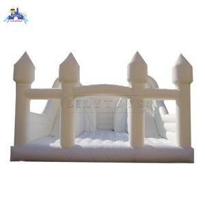 Lilytoys  White Inflatable Castle  Wedding Bouncers Combo dry Slide Jumping Bounce House For Wedding