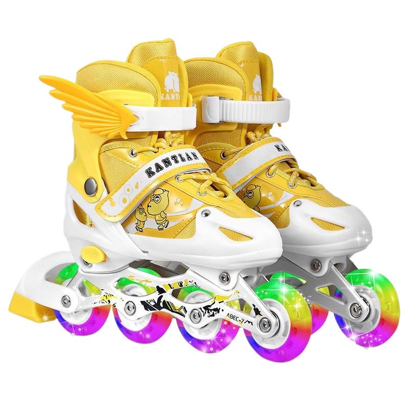 New Trends Have Helmet Flashing Wheels Children Yellow Skating Shoes for Boys