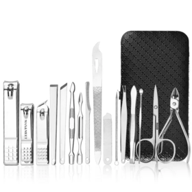 8pcs 11pcs 16pcs  Professional Stainless steel  Nail  Tools Grooming  Kit disposable Leather Manicure Pedicure  SetPopular