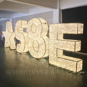3D motif christmas outdoor waterproof Letters sculptures LED lighting christmas lights and arrangements