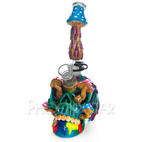 HF GLASS PRODUCTS CO.,LIMITED Phoenixstar Exclusive new Skull Series 3D Hand Painting Glass bong Bubbler Oil DAB Rig Hookah Smoking Water Pipes