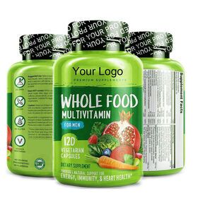 Hot Sale Whole Food Multivitamin Tablets for Men Health Supplement 120 Vegan Capsules