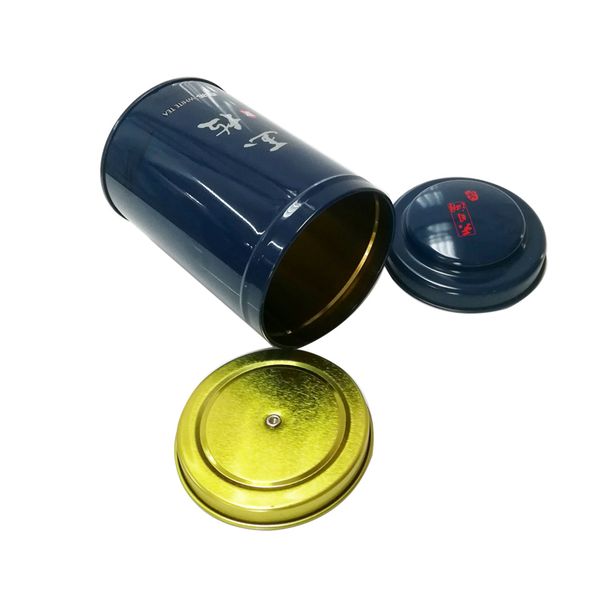 Promotion Luxury Airtight Round Tea Can With Metal Inner Lid Custom Food Grade Tin Boxes For Tea Cookie Spice Packing Storage