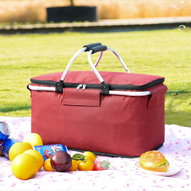 Jinjiang Naike Gifts Co., Ltd. Wholesale Picnic Food Folding Insulated Cooler Camping Bag Lunch Basket Storage Insulated Picnic Basket