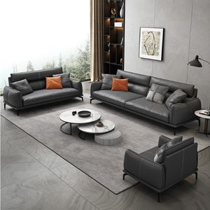 Latest Italian Modern Design Living Room Furniture Modular With 2 Seats Home Office Reception Leather Sectional Sofa Set