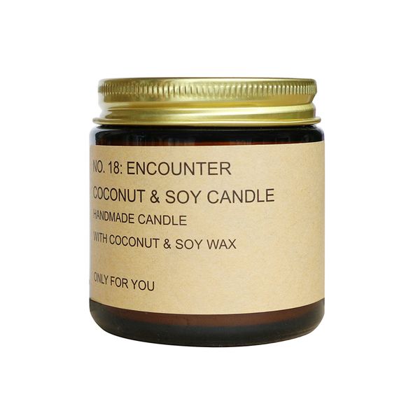Custom Scented Candle Luxury Private Label Gold Lid Brown Bottle Wax Aromatherapy Scented Candle For Gift