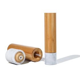 Wholesale Salt & Pepper Mill Grinders Kitchen Spice Tools Marble and Wood Gray Seasoning storage holder