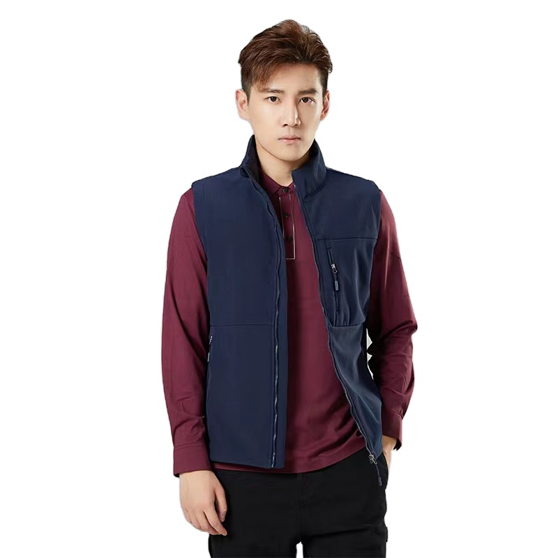 Men's  Autumn Winter custom logo Soft shell jacket micro polar fleece lind soft cozy  vest coat
