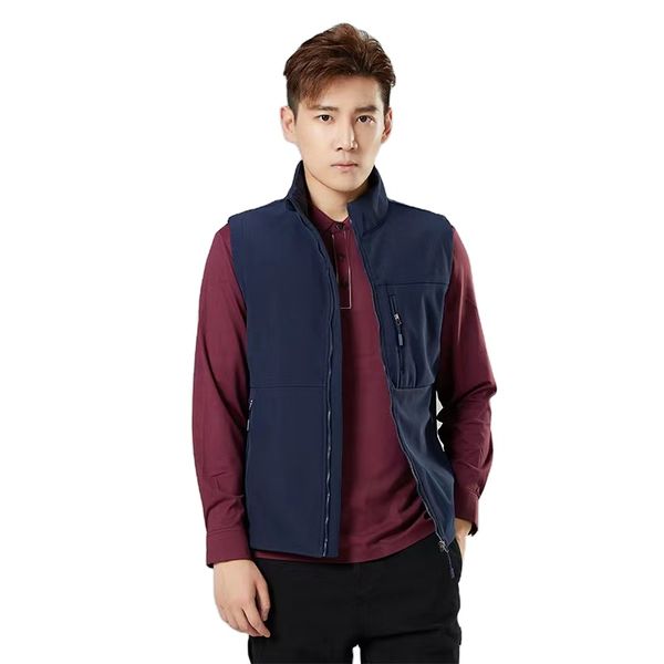 Men's  Autumn Winter custom logo Soft shell jacket micro polar fleece lind soft cozy  vest coat