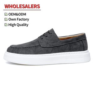 High Quality Custom Wholesale Retro Leather Sneakers Men's Casual Loafers Lightweight Non-slip Walking Style Shoes