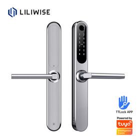 Waterproof IP66 Outdoor Tuya APP TTLOCK BLE Wifi Smart Door Lock for Narrow Profile Aluminum Doors Wooden Doors