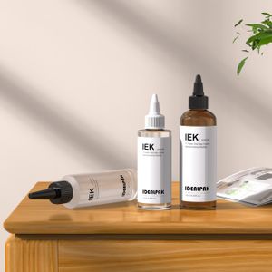 Custom Label Hair Oil Applicator Bottle Packaging Refillable Empty Pet Plastic Hair Dye Squeeze Bottle With Twist Top Cap