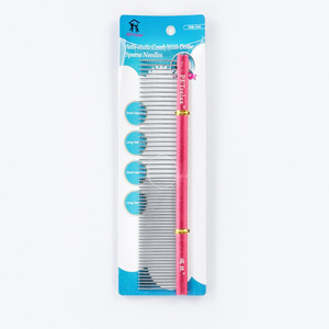 Hot 2024 New Stainless Steel  Dog Cat  Double Teeth Comb Pet Grooming Comb For Pet Groomer