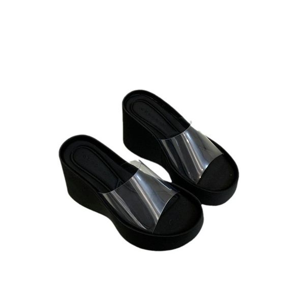 Women Wedge Sandals Ladies Flat Slippers New Jelly Beach Summer PVC Offset Printing Babouche Woman Light Weight Style Large Size