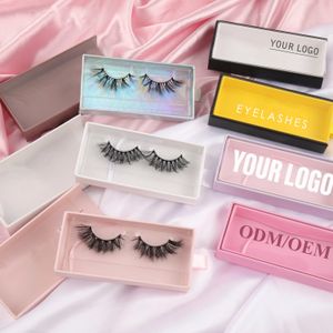 private label lash boxes custom logo 3d lashes natural fluffy faux mink false full strip eyelash wholesale