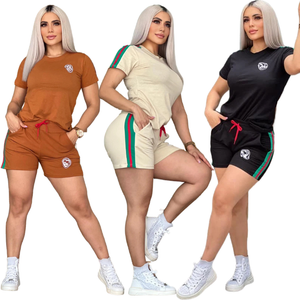 Women's Sets Designer Matching Sets Print Short Sleeve T-Shirt Leggings Two Piece Pants Sets Leisure spring 2024 Women Clothing