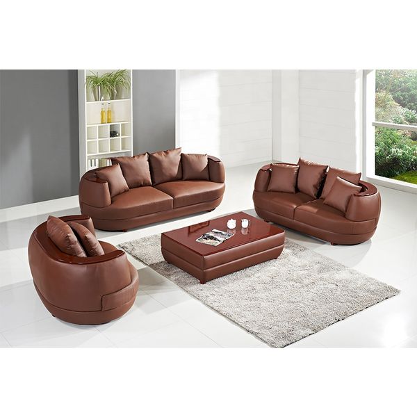 Brown leather sofa chair lounge chaise chair furniture luxury large genuine leather sofa sets for living room modern