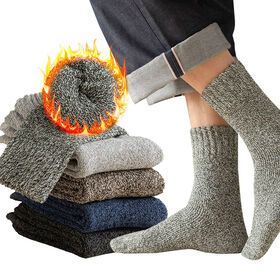 Socks Uron Custom Wholesale Thicken Men Merino Wool Socks Unisex Thick Men's Winter Thermal Wool Socks From China