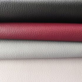 Plain Solid Color  Vinyl Embossed PU Artificial Leather Fabric for Making Shoe/ golf cart /upholstery/interiors